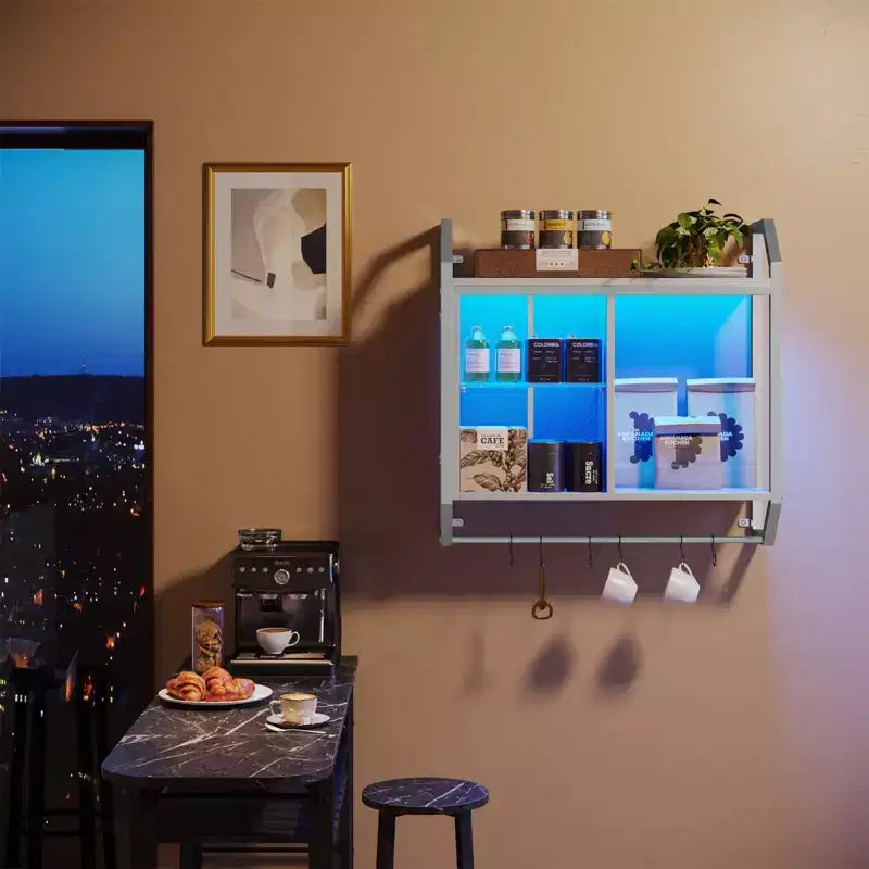Étagères flottantes à LED, étagère murale de jeu avec étagères en verre réglables, rangement décoratif pour salle de jeux