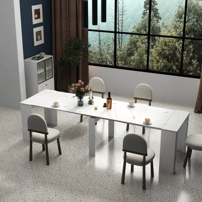 Grande console extensible multifonctionnelle de 118.11, table à manger pour 5-8 personnes