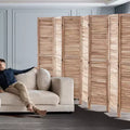 Biombo de madera, separador plegable de privacidad de 8 paneles, partición interior de lamas de 66.9 pulgadas de alto, biombo decorativo portátil