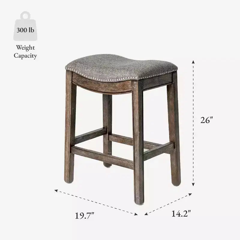 Rückenloser Thekenhocker im Satteldesign mit Stoffbezug 26