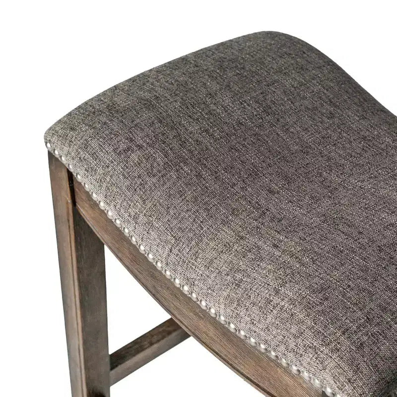 Rückenloser Thekenhocker im Satteldesign mit Stoffbezug 26