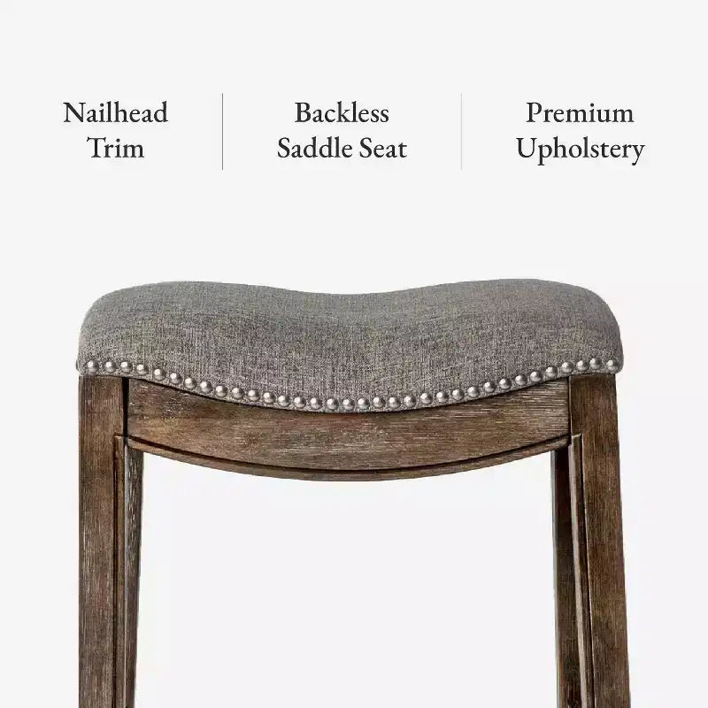 Rückenloser Thekenhocker im Satteldesign mit Stoffbezug 26