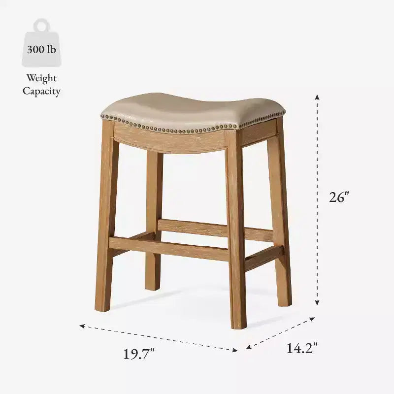 Rückenloser Thekenhocker im Satteldesign mit Stoffbezug 26