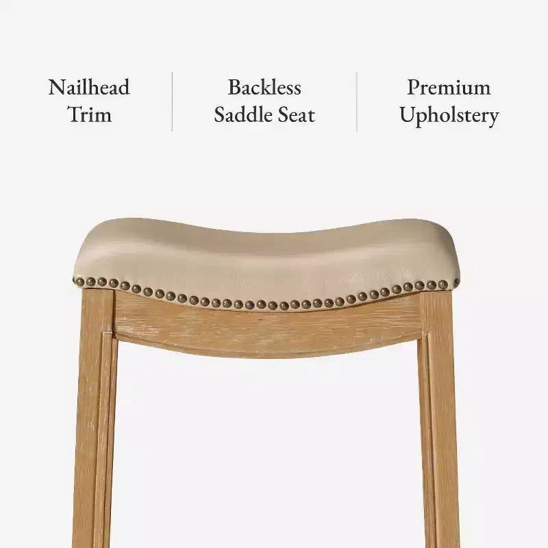 Rückenloser Thekenhocker im Satteldesign mit Stoffbezug 26