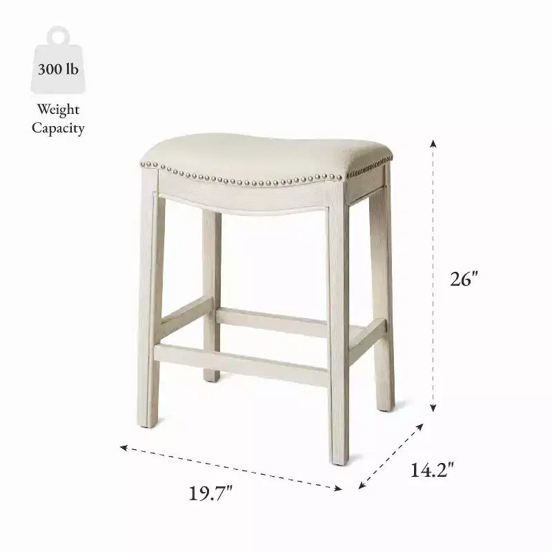 Rückenloser Thekenhocker im Satteldesign mit Stoffbezug 26