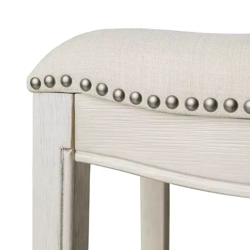 Rückenloser Thekenhocker im Satteldesign mit Stoffbezug 26