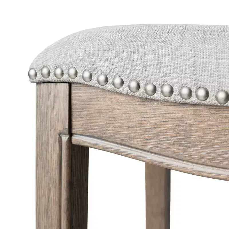 Rückenloser Thekenhocker im Satteldesign mit Stoffbezug 26