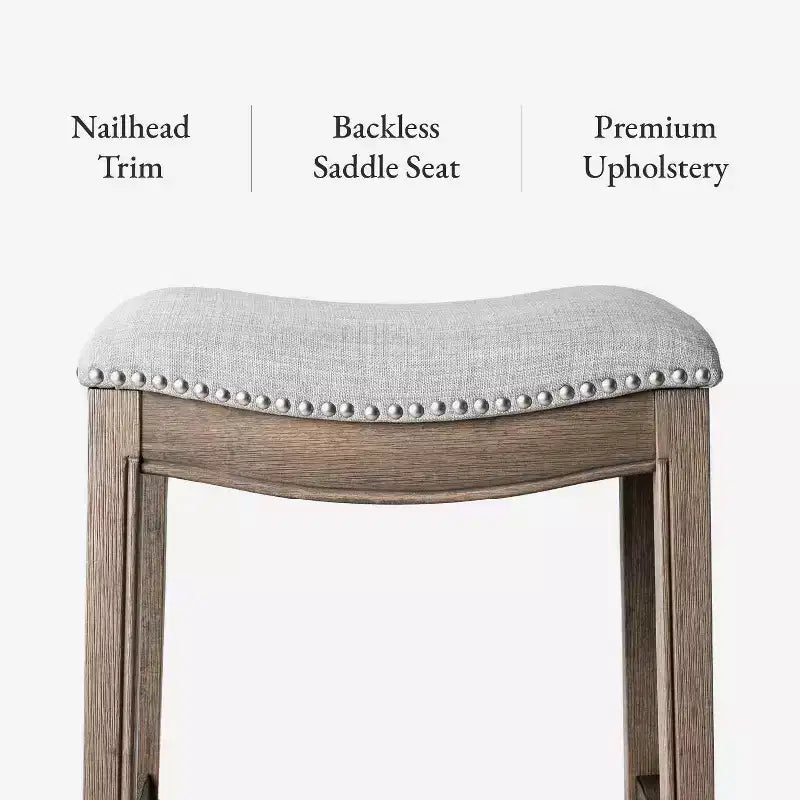 Rückenloser Thekenhocker im Satteldesign mit Stoffbezug 26