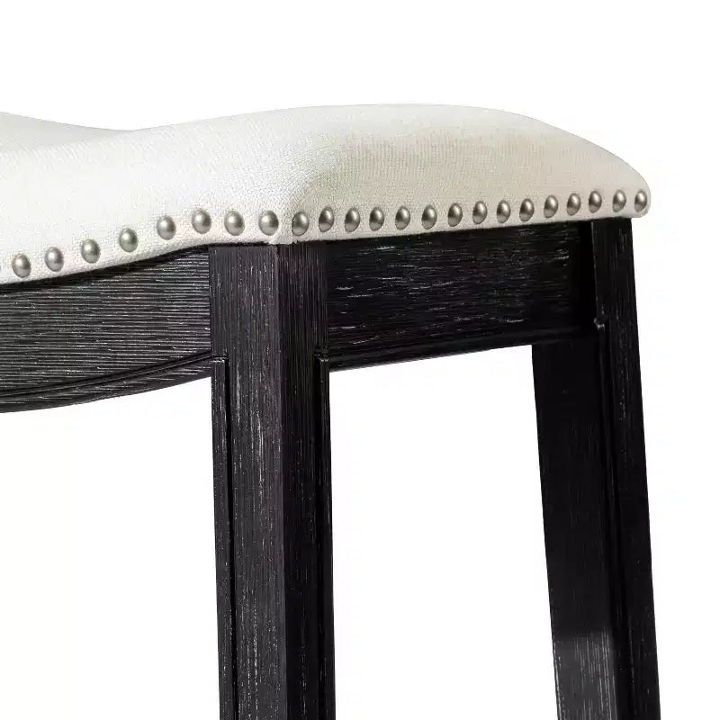 Rückenloser Thekenhocker im Satteldesign mit Stoffbezug 26