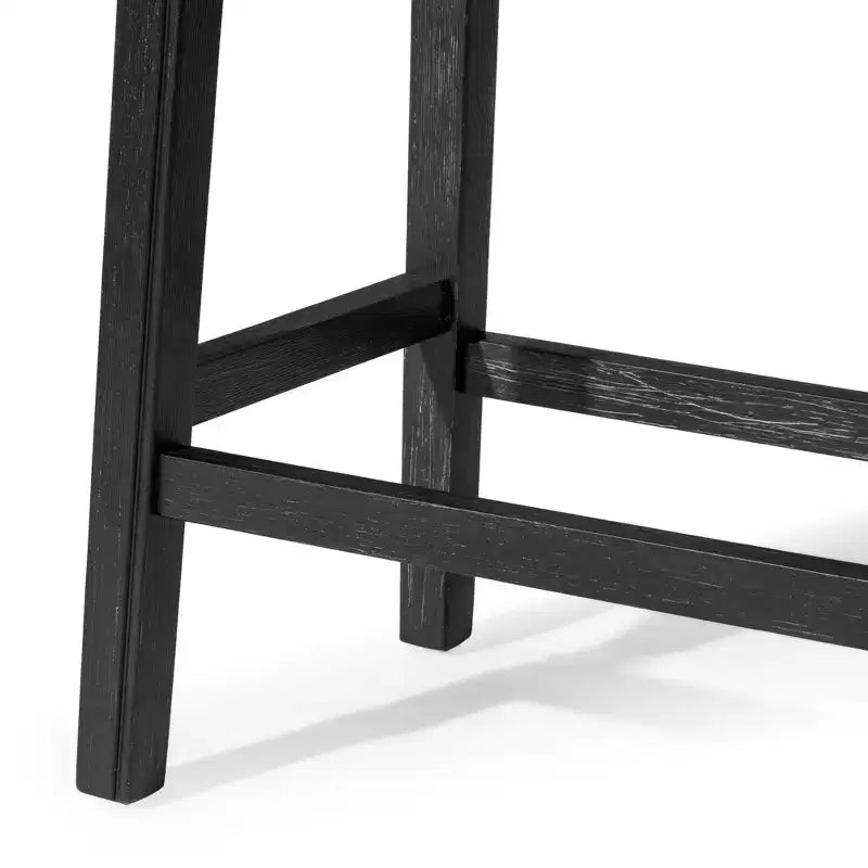 Rückenloser Thekenhocker im Satteldesign mit Stoffbezug 26
