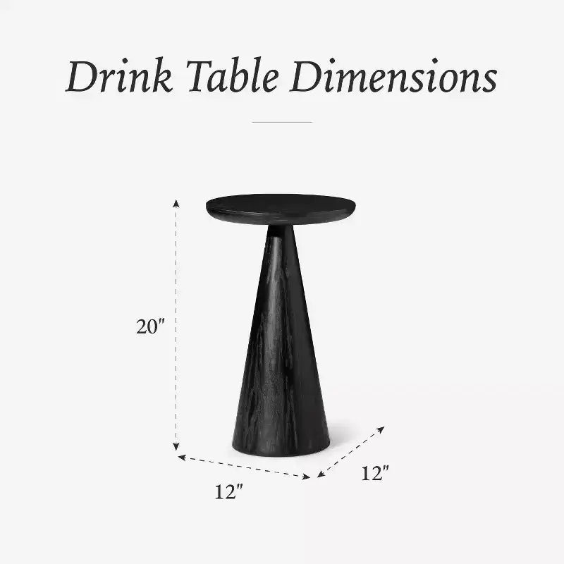 Table d'appoint rustique ronde en bois pour boissons 12x20