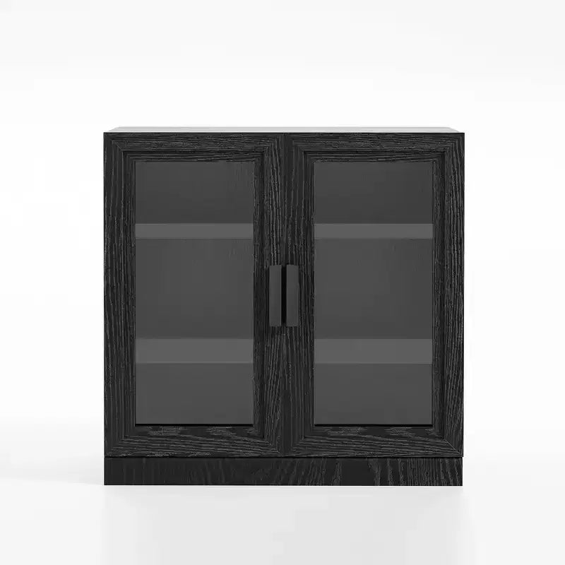 Akzentschrank aus Holz, 72x31x16, Aufbewahrungsorganizer mit verstellbaren Regalböden und Glastüren für Küche, Schlafzimmer, Eingangsbereich, Wohn- und Esszimmer
