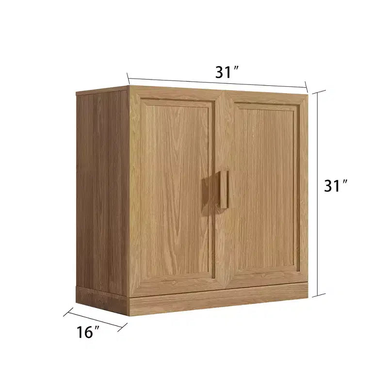Meuble d’appoint en bois 62x62x16, couleur naturelle, avec étagères réglables, pour cuisine, chambre, entrée, salon ou salle à manger
