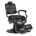 Fauteuil de barbier inclinable et ergonomique à réglage hydraulique, équipement de coiffure pour salon de beauté et spa, noir avec accoudoirs