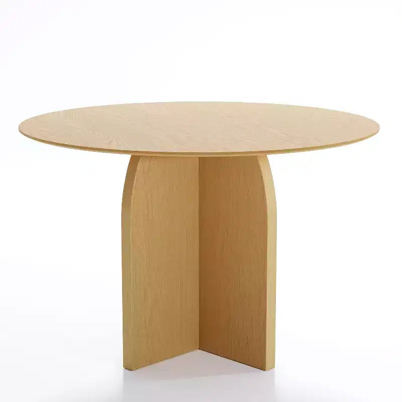 Table à manger ronde en bois massif de 45 x45 avec finition naturelle et élégants pieds cintrés pour salles à manger et cuisines modernes