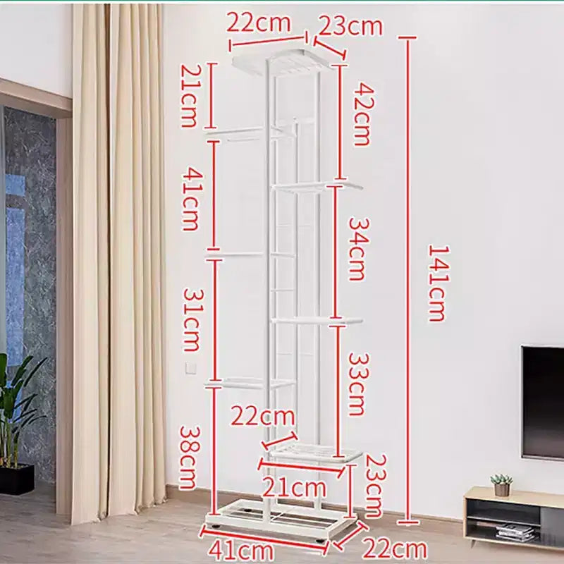 Pflanzenständer für den Innenbereich mit 8 Ebenen, mehrstufiger Pflanzenständer, Pflanzenregal aus Metall für Terrasse, Garten, Schlafzimmerecke, Wohnzimmer und Balkon