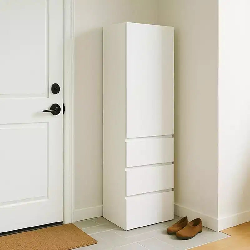 Armario modular de madera con cajones en blanco
