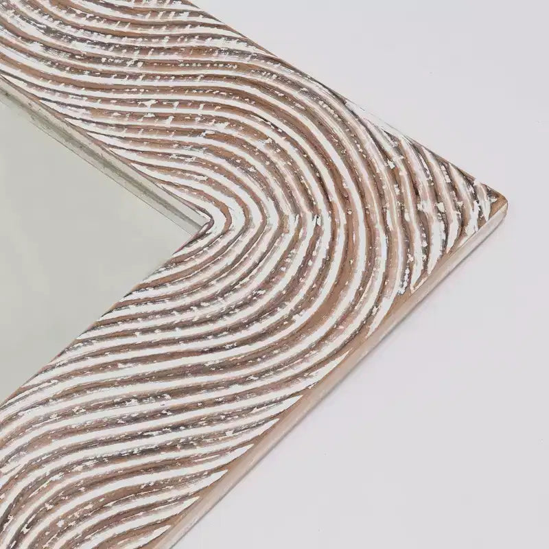 Miroir pleine longueur rectangulaire rétro de 72 en bois massif sculpté à la main