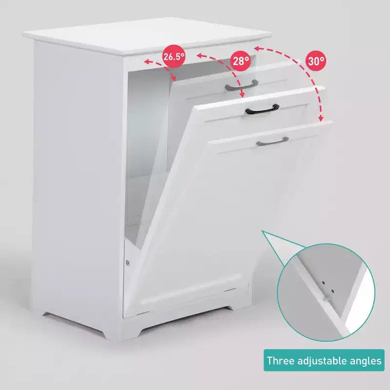 Poubelle basculante et panier à linge avec porte inclinable réglable, meuble en bois pour cuisine