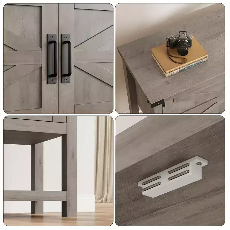 Mesa consola para recibidor con espacio de almacenamiento, mueble bar de madera para café, aparador estrecho, mesa para sofá y recibidor para pasillo