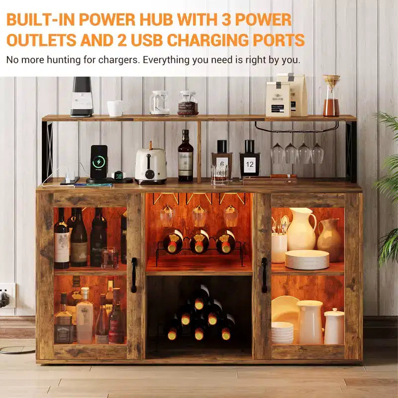 Weinschrank mit Weinregal, moderner Kaffeebarschrank mit Ablagefläche, Spirituosenschrank, Sideboard für die Küche