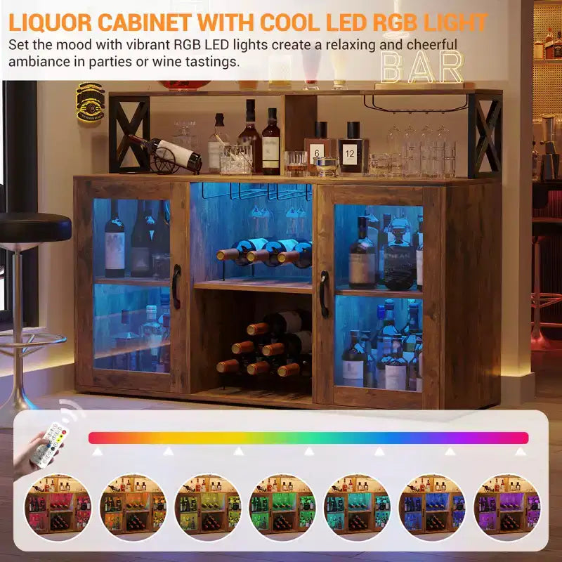 Weinschrank mit Weinregal, moderner Kaffeebarschrank mit Ablagefläche, Spirituosenschrank, Sideboard für die Küche