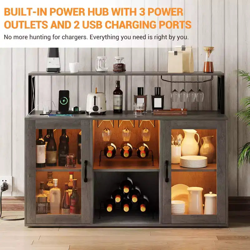 Weinschrank mit Weinregal, moderner Kaffeebarschrank mit Ablagefläche, Spirituosenschrank, Sideboard für die Küche