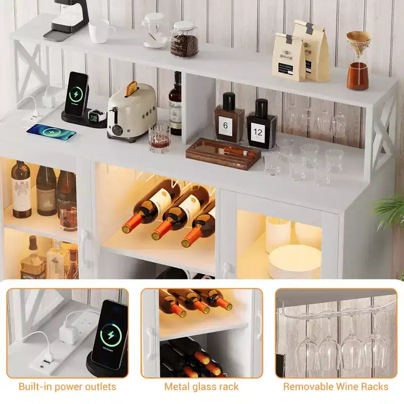 Weinschrank mit Weinregal, moderner Kaffeebarschrank mit Ablagefläche, Spirituosenschrank, Sideboard für die Küche