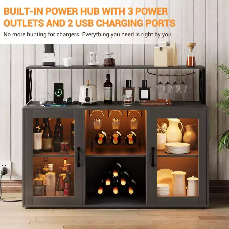 Weinschrank mit Weinregal, moderner Kaffeebarschrank mit Ablagefläche, Spirituosenschrank, Sideboard für die Küche