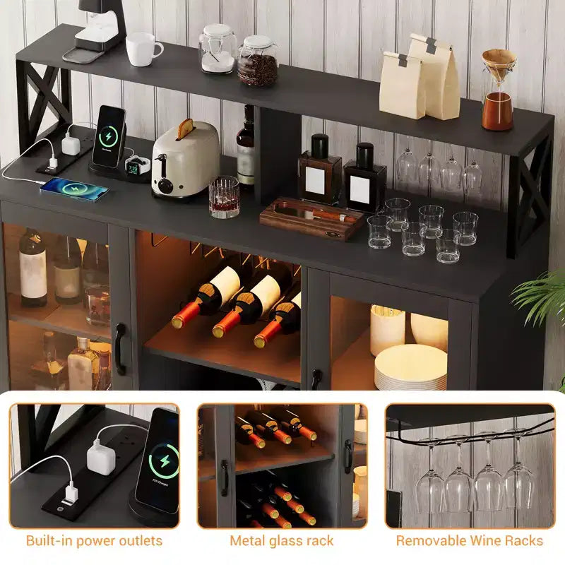 Weinschrank mit Weinregal, moderner Kaffeebarschrank mit Ablagefläche, Spirituosenschrank, Sideboard für die Küche