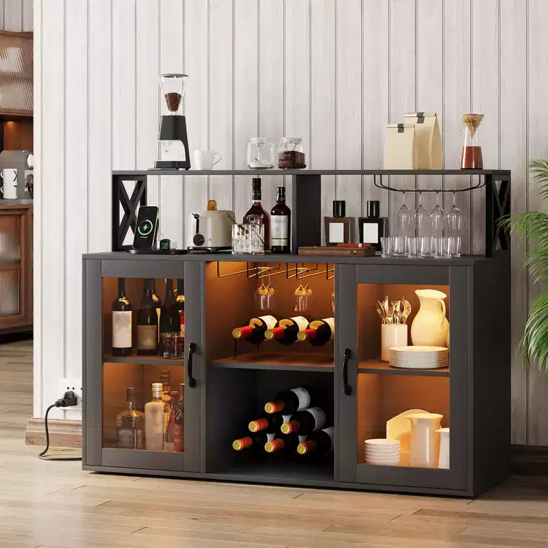Weinschrank mit Weinregal, moderner Kaffeebarschrank mit Ablagefläche, Spirituosenschrank, Sideboard für die Küche
