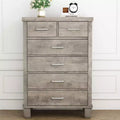 Cómoda para dormitorio con 6 cajones, cómoda alta gris de 45 con espacio de almacenamiento, cómoda con cajones grandes para armario, gabinete de madera para recibidor