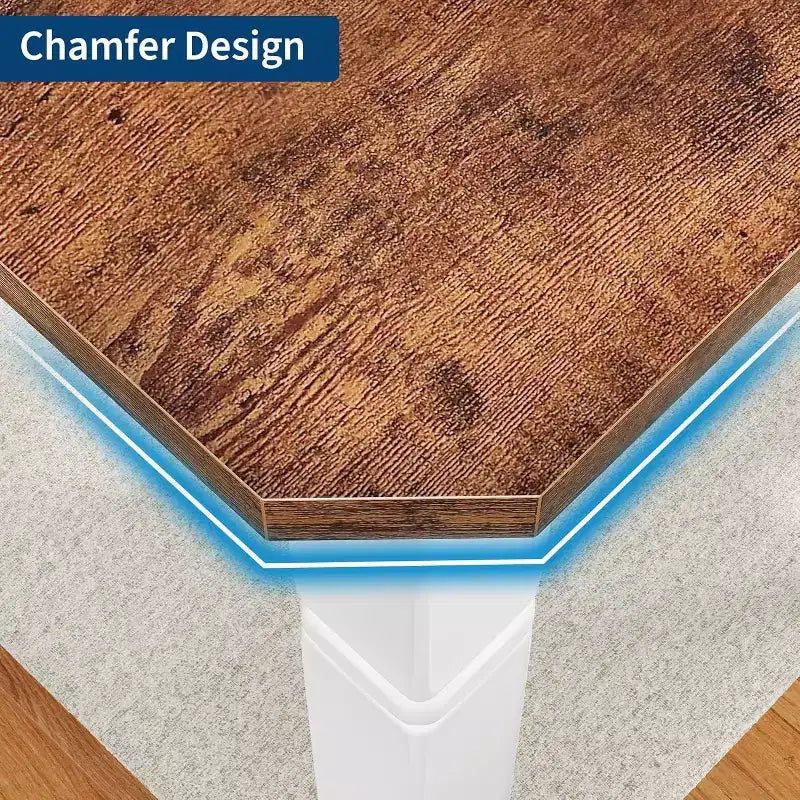 Table de salle à manger champêtre de 78,7 pour 6 à 8 personnes - table de cuisine industrielle avec cadre en métal et coins chanfreinés, pour salle à manger et petits espaces