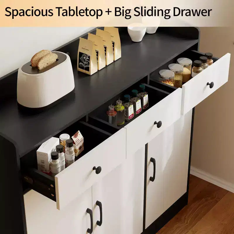 Buffet de 42,5 avec étagères réglables, meuble de rangement de cuisine en bois, table buffet moderne pour coin café