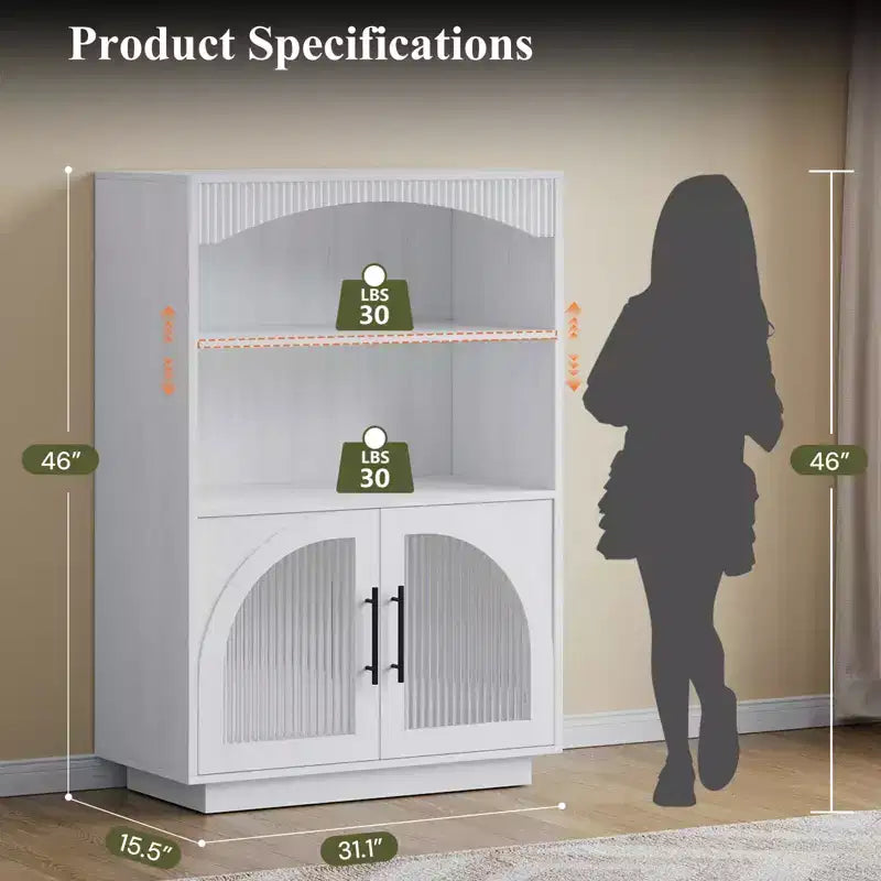 Librería con puertas, librería negra con puerta de vidrio, librería pequeña de 3 niveles