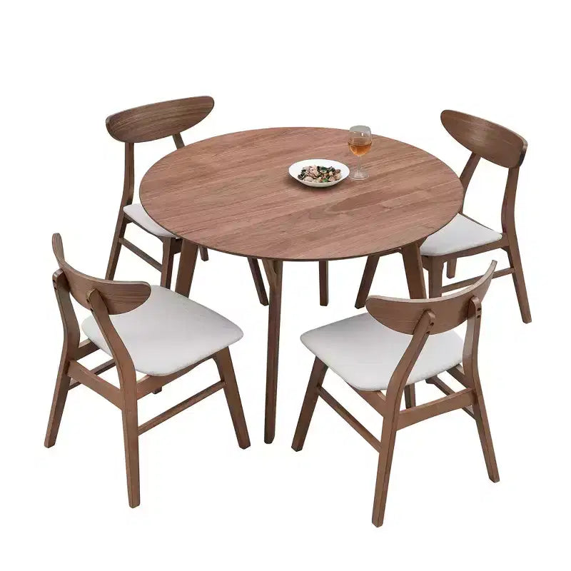 Mesa de comedor redonda de madera de 42 pulgadas, mesa de cocina para 4 personas, para comedor