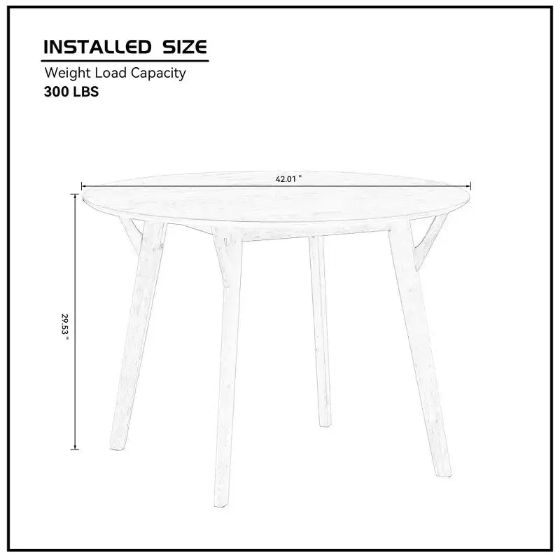 Table de salle à manger ronde en bois de 42, table de cuisine pour 4 personnes