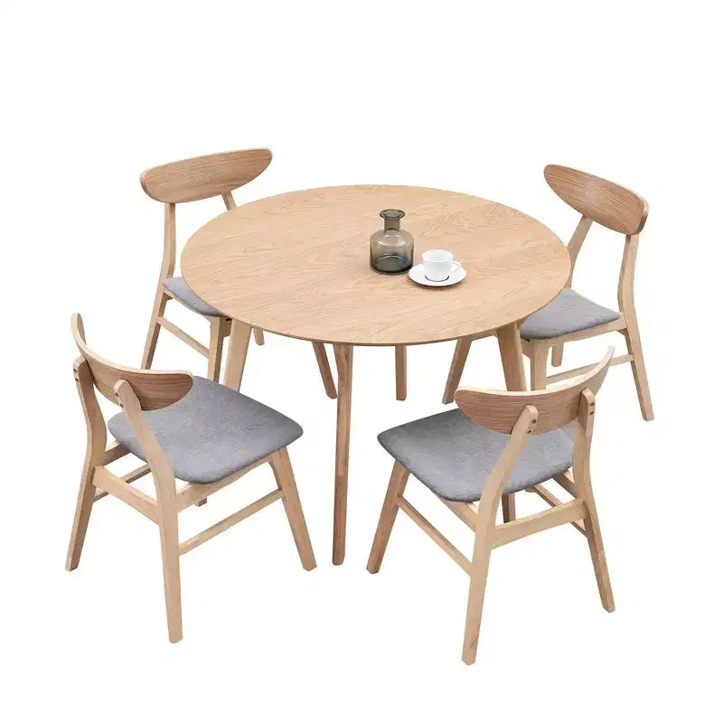 Mesa de comedor redonda de madera de 42 pulgadas, mesa de cocina para 4 personas, para comedor