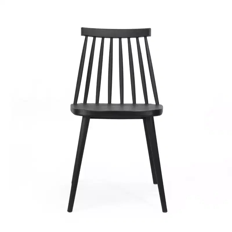 Chaises de salle à manger en plastique de style champêtre à dossier à barreaux (lot de 2)