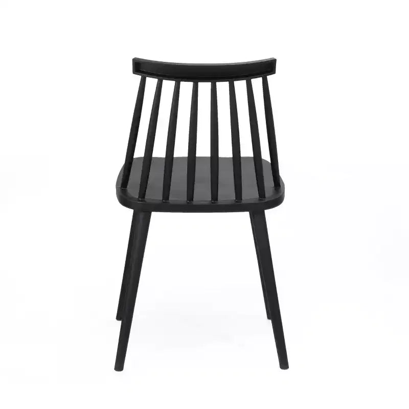 Sillas de comedor de plástico estilo granja con respaldo de husillo (juego de 2)
