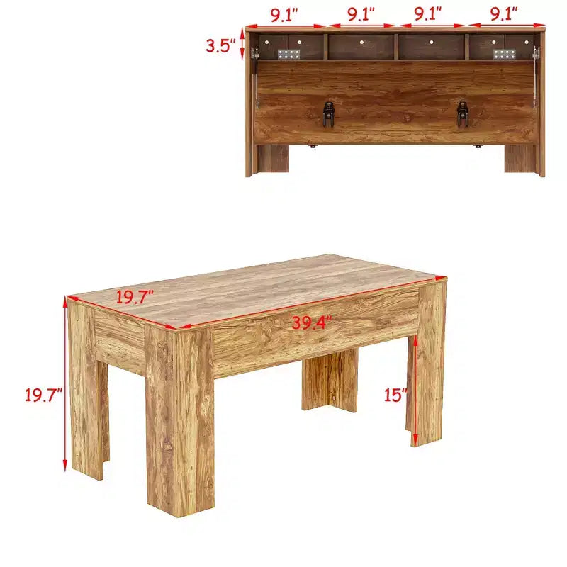 Table basse multifonction avec rangement dissimulé et caractéristiques tactiques, table basse, bureau pour enfants, petite table