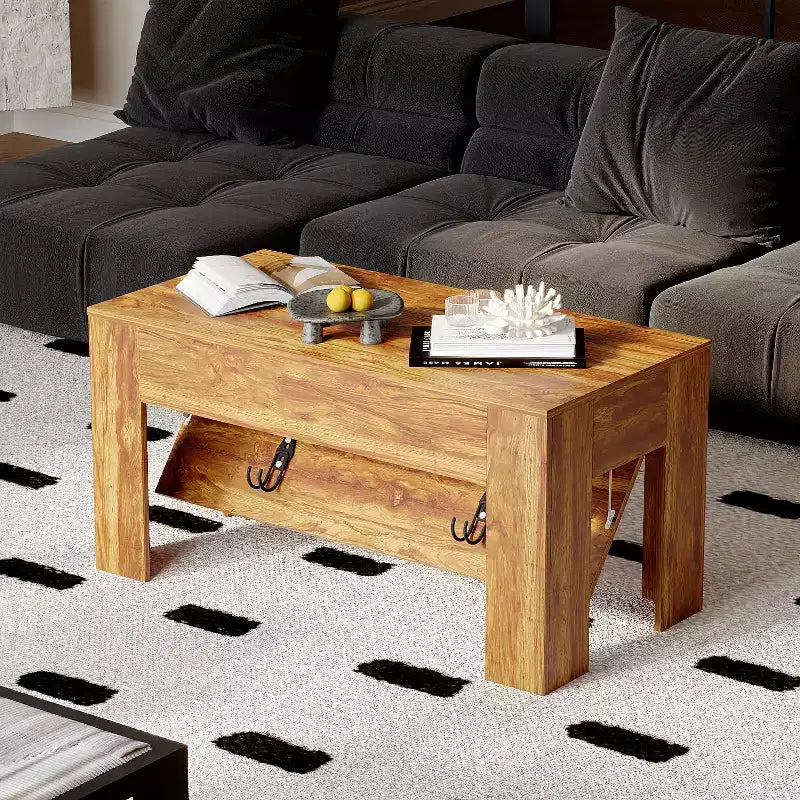 Table basse multifonction avec rangement dissimulé et caractéristiques tactiques, table basse, bureau pour enfants, petite table