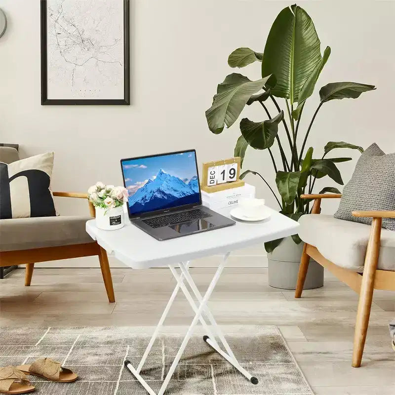 Petite table pliante de camping individuelle, bureau pliant léger et portable, table utilitaire robuste à hauteur réglable, petite table en plastique pour le camping