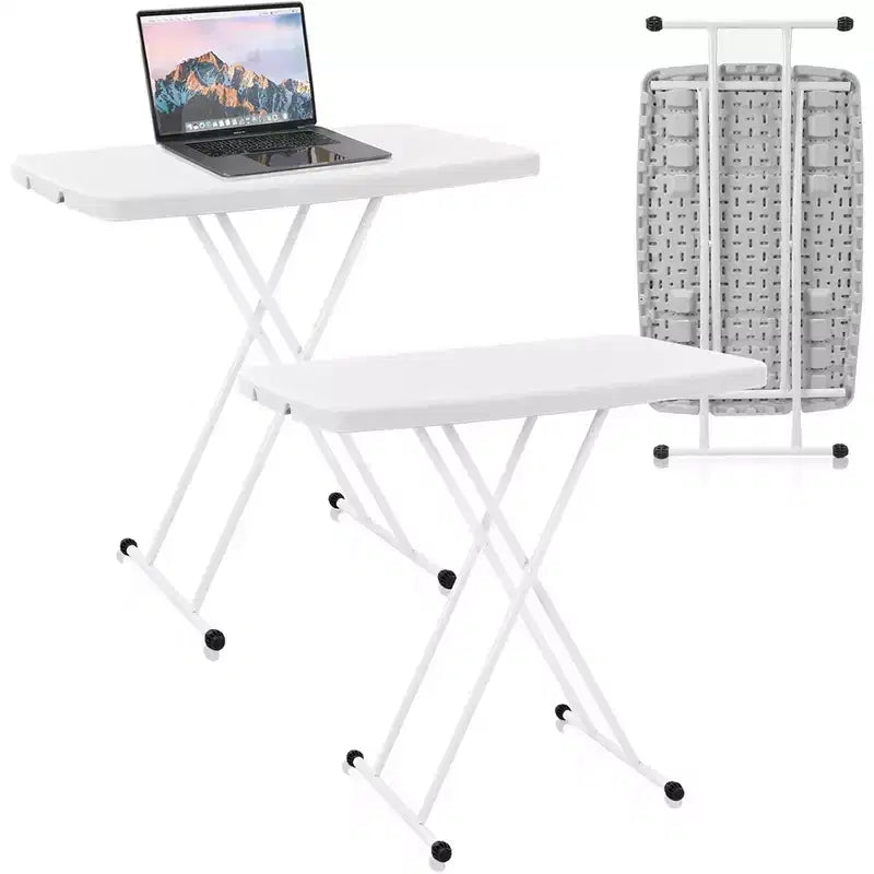 Petite table pliante de camping individuelle, bureau pliant léger et portable, table utilitaire robuste à hauteur réglable, petite table en plastique pour le camping