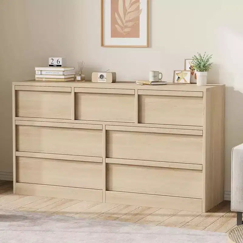 Moderner Doppelschubladenschrank mit 6/ 7 /8 Schubladen, Holzkommode für Wohnzimmer, Flur, Eingangsbereich und Büro