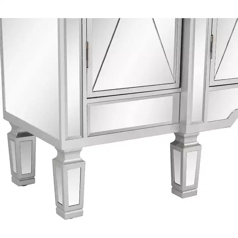 Commode à 3 tiroirs en MDF argenté (panneau de fibres à densité moyenne), largeur 48.03in. W