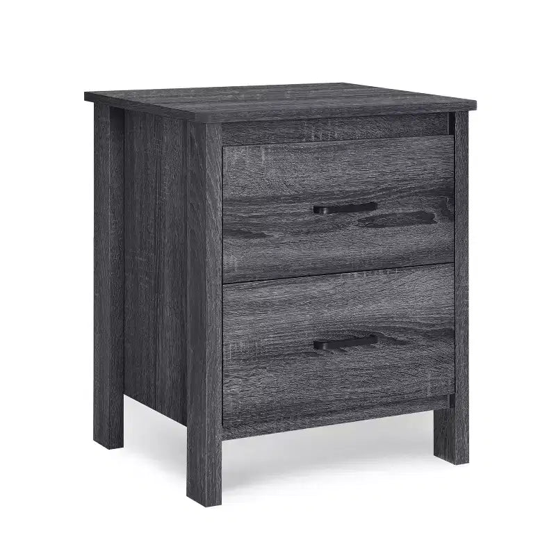 Tables de chevet contemporaines en bois à 2 tiroirs (lot de 2)