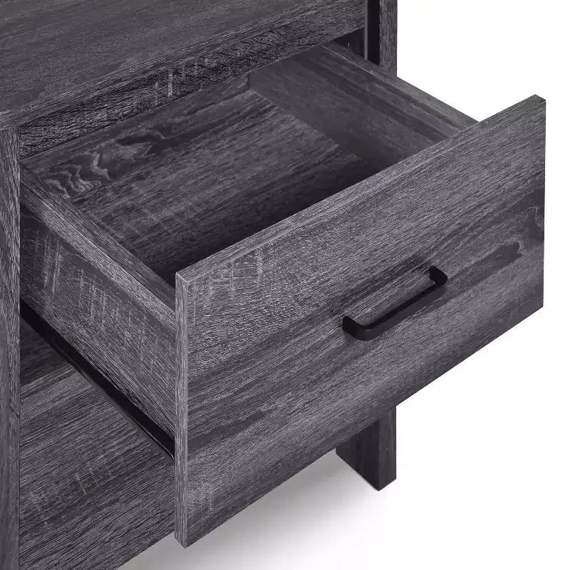 Tables de chevet contemporaines en bois à 2 tiroirs (lot de 2)